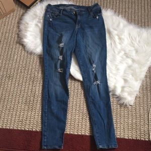 14 Tall distressed Old Navy Rockstar long Jeans